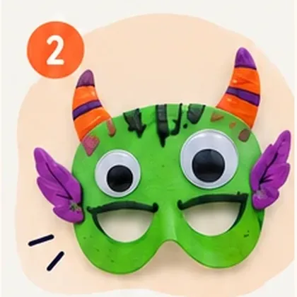 Create-a-Monster Mask — made by children at the Shilpkar Halloween workshops
