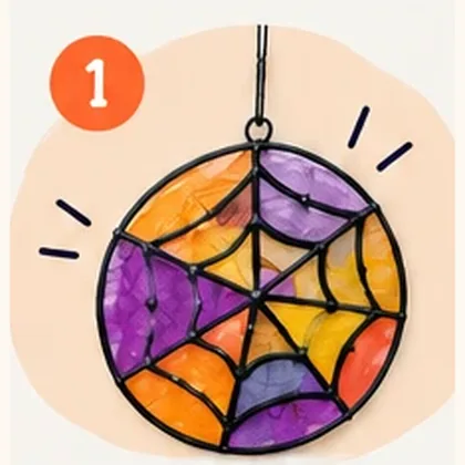 Spooky Web Suncatcher — made by children at the Shilpkar Halloween workshops